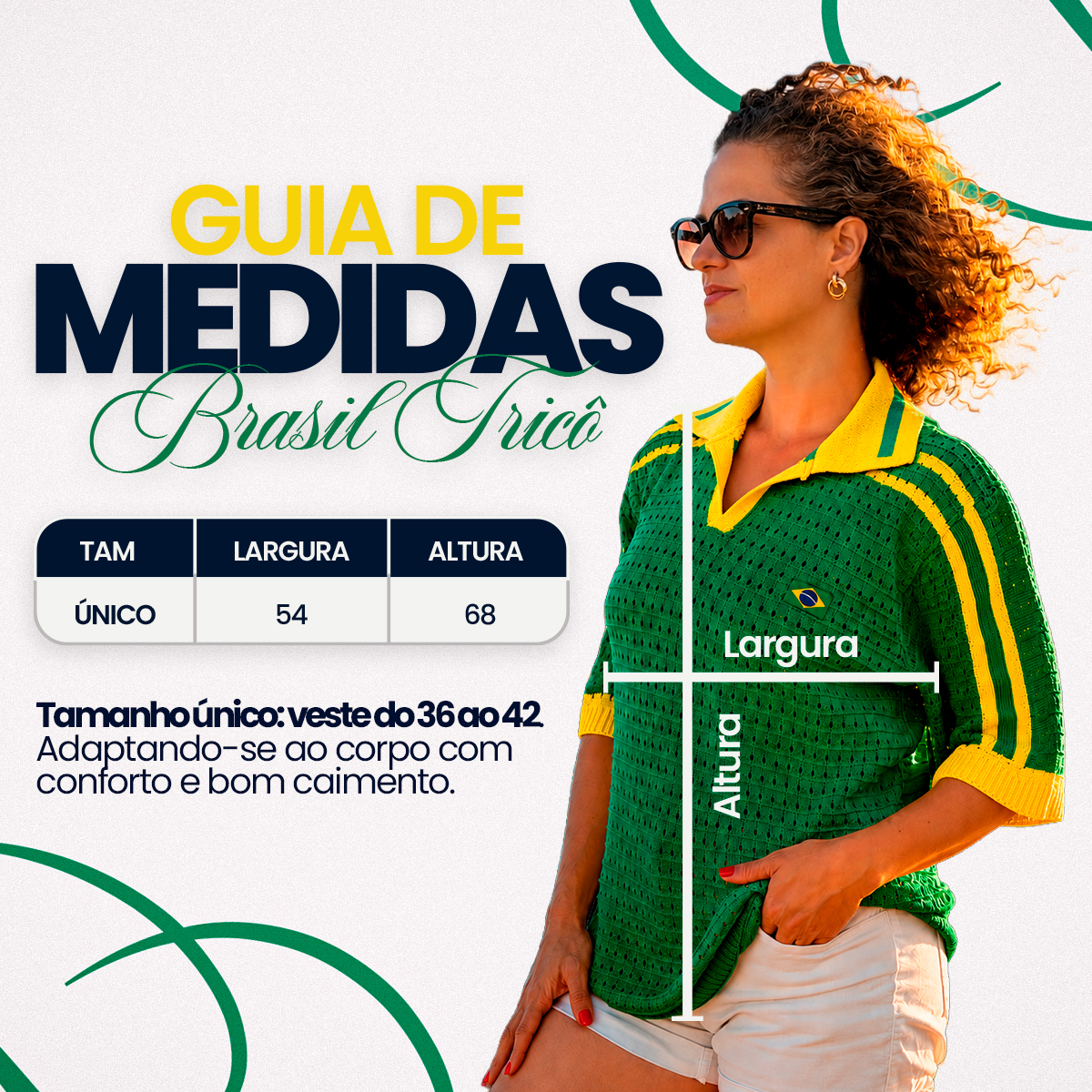 Guia de Tamanho blusa feminina Brasil